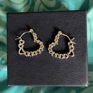Steel by design heart link hoop earrings